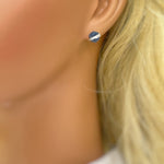 Sapphire Earrings Blue Sapphire Stud earrings Sterling Silver