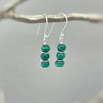 Lightweight Malachite earrings dangle gold