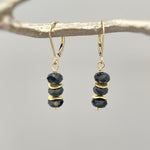 Black Tourmaline Earrings dangle, 14k gold, sterling silver boho dangly black gemstone lightweight everyday jewelry for women Birthstone