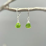 Peridot Green Gemstone Earrings dangle Sterling Silver 14k gold Rose Gold Dainty tear drop Quartz crystal dangly Handmade Birthstone Jewelry