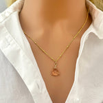 Morganite Necklace 14k gold fill, Rose Gold, Sterling Silver peach pink quartz