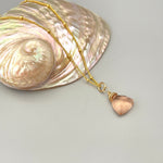 Morganite Necklace 14k gold fill, Rose Gold, Sterling Silver peach pink quartz