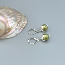 Load image into Gallery viewer, Pea Pod Pearl Earrings Dangle Sterling Silver