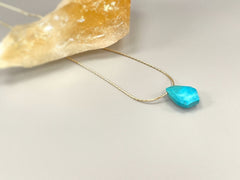 Facetted Turquoise Necklace Gold, Sterling Silver Choker