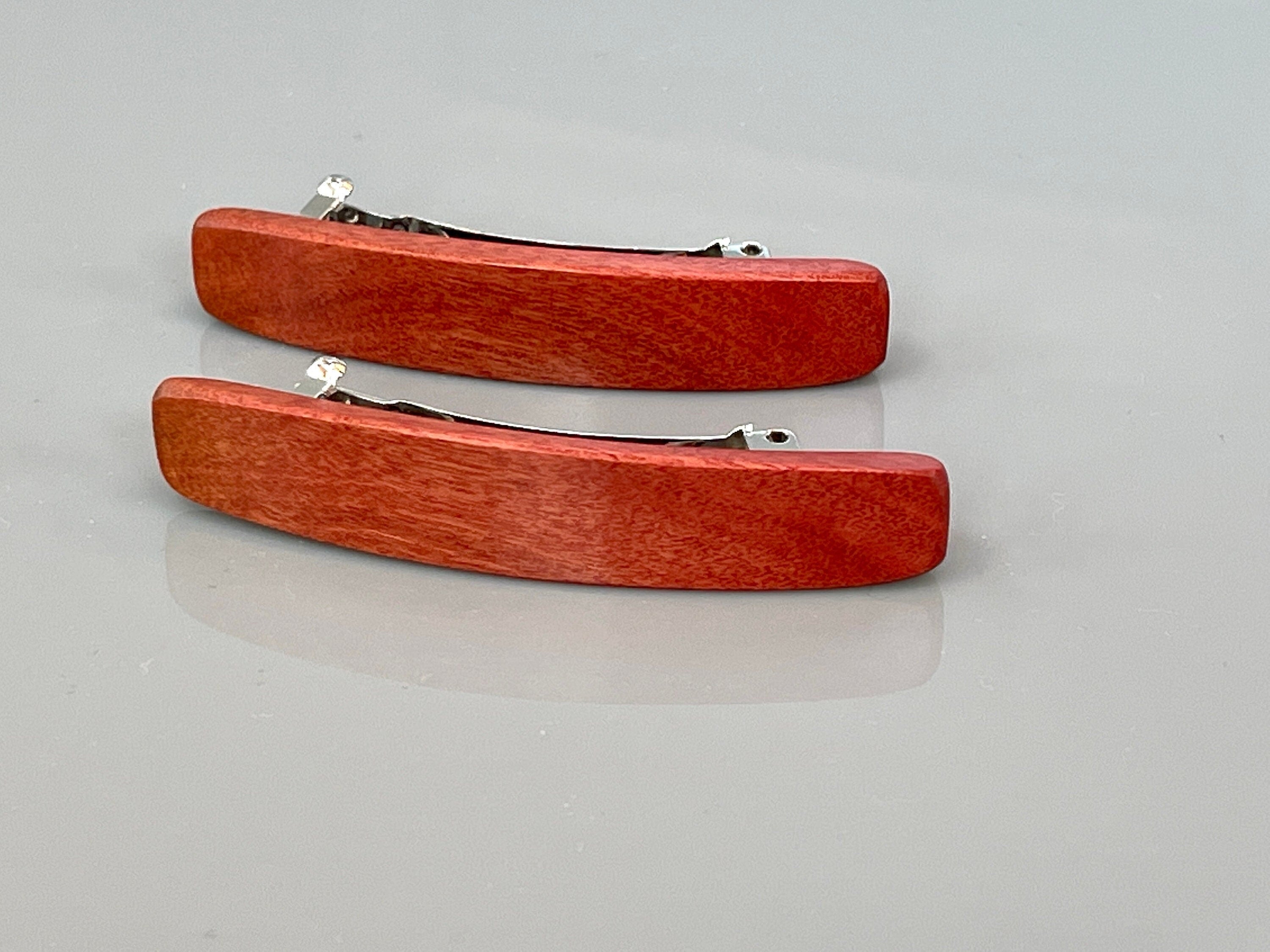 Cute Hair Clips for Women fine hair barrette set for long hair accessories Small Pink Ivory wood metal hair clip claw gift for girlfriend