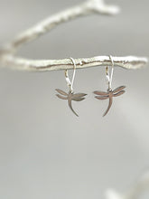 Load image into Gallery viewer, Silver Dragonfly Earrings dangle