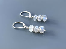 Load image into Gallery viewer, Blue Moonstone earrings dangle, Sterling Silver