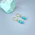 Turquoise Earrings dangle silver lightweight everyday jewelry