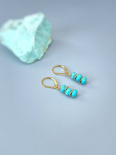 Load image into Gallery viewer, Turquoise Earrings dangle silver lightweight everyday jewelry