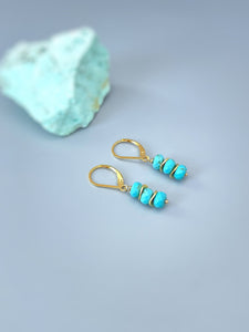 Turquoise Earrings dangle silver lightweight everyday jewelry