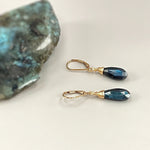 Deep and Dark Faceted Labradorite earrings, Labradorite Leverback Earrings