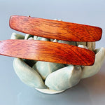 Hair clips pair for women Barrette small Fine hair barrettes, wooden, metal hair clasp red rosewood barrettes for women 5th Anniversary gift