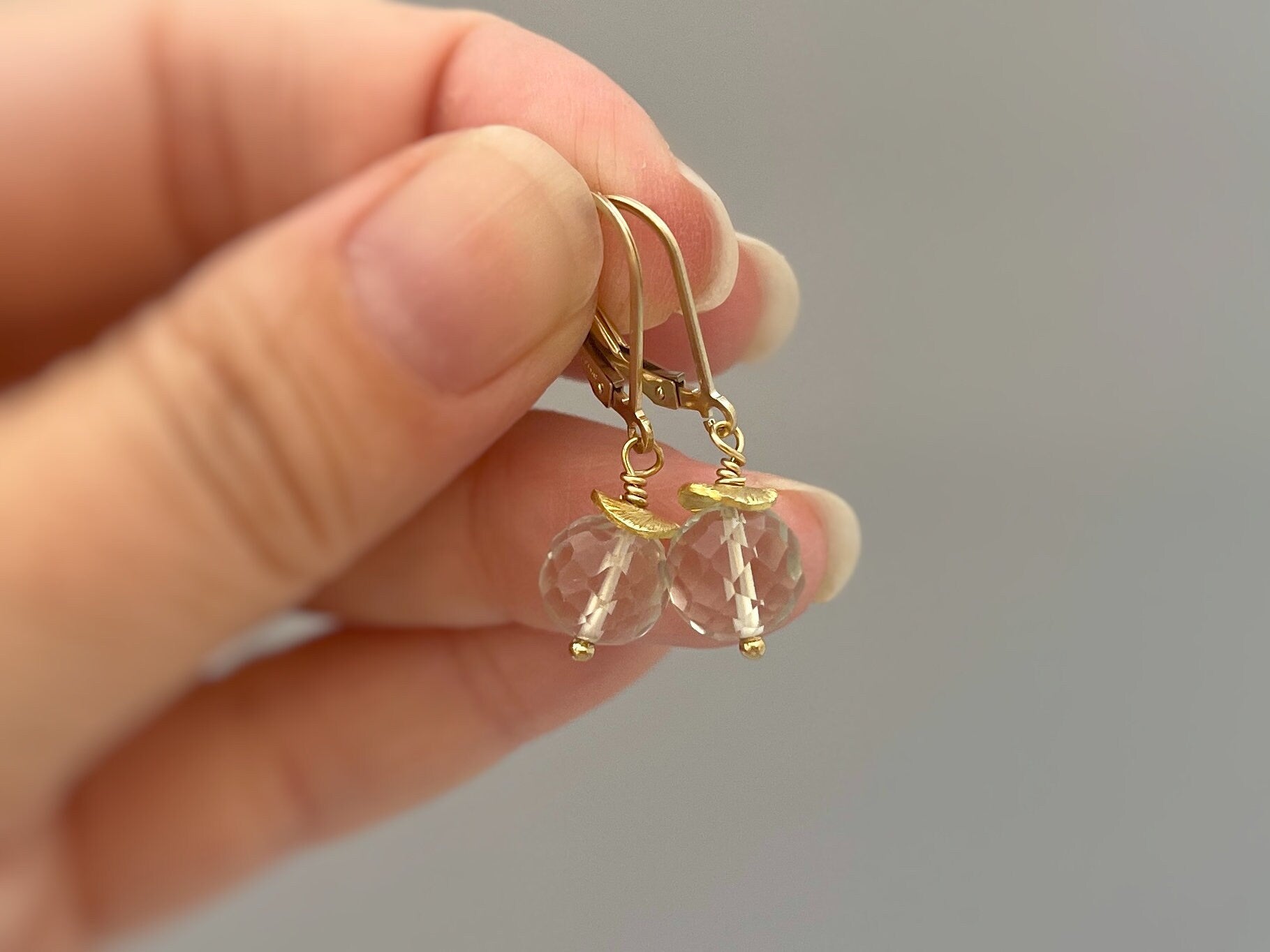 Green Amethyst Earrings dangle Sterling Silver 14k Gold FIll Rose Gold Dainty Drop dangly Earrings Minimalist artisan handmade jewelry gift