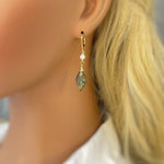 Handmade Labradorite Crystal earrings gold, silver