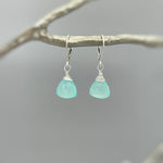 Aqua Chalcedony earrings dangle Sterling Silver