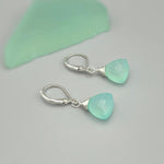 Aqua Chalcedony earrings dangle Sterling Silver