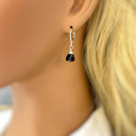 Onyx earrings dangle Sterling Silver