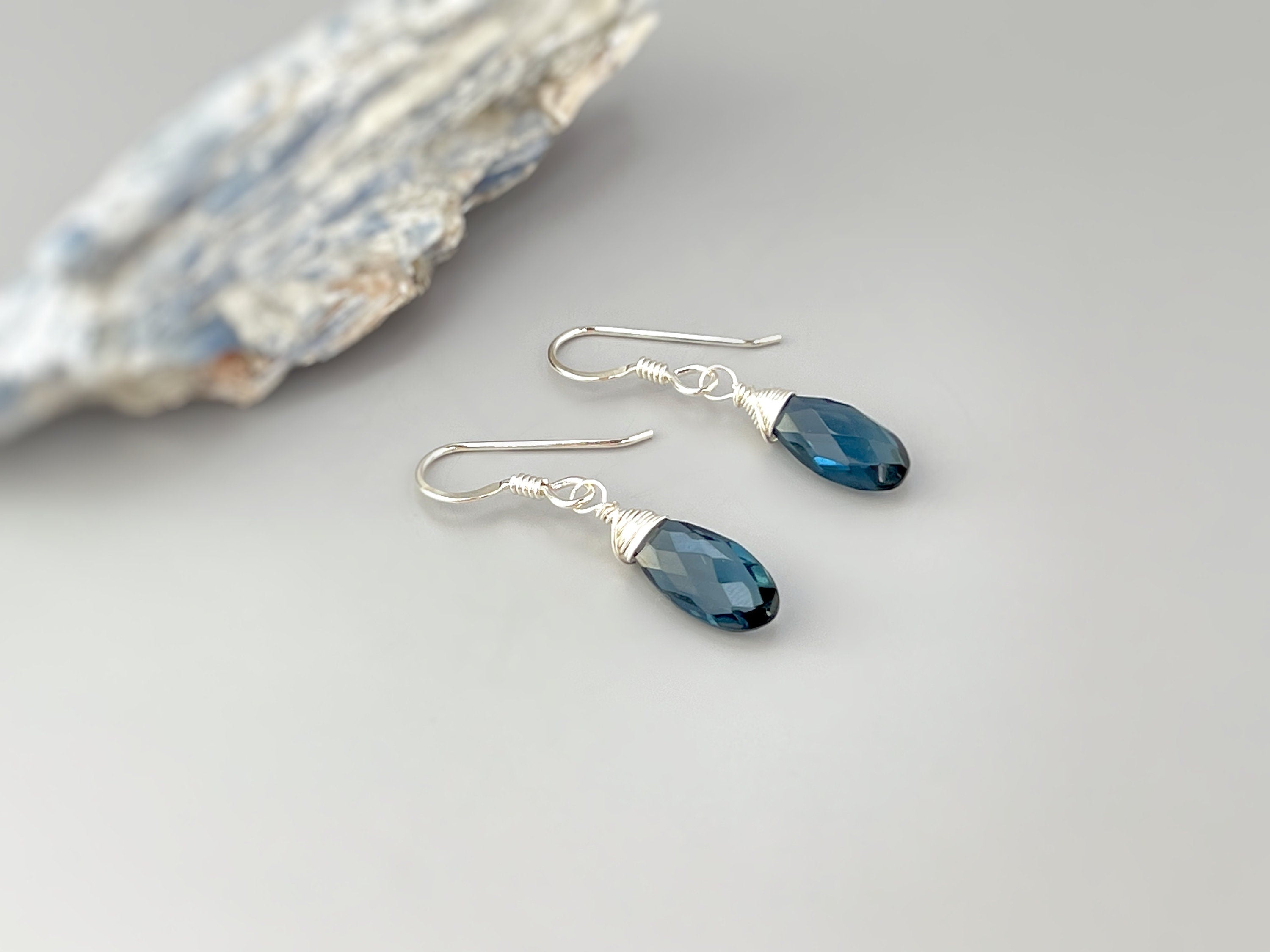London Blue Topaz Quartz earrings