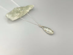 Green Amethyst Necklace Sterling Silver Prasiolite Jewelry