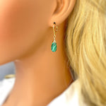 Malachite Earrings Dangle Sterling Silver Leverback