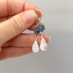 Handmade Blue Kyanite and Moonstone Earrings Dangle Handmade