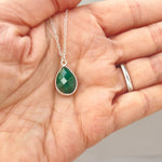 Emerald Necklace 14 Gold, Sterling silver, Handmade gemstone pendant Genuine Raw Emerald handmade jewelry layering necklace May Birthstone