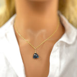 London Blue Topaz Quartz Necklace Gold, Silver, Rose Gold