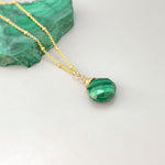 Facetted Malachite Necklace Gold