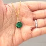 Facetted Malachite Necklace Gold