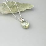 Green Amethyst Necklace Handmade sage mint green gemstone pendant Sterling Silver Prasiolite handmade jewelry layering necklace for women