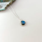 Labradorite Necklace Sterling Silver, handmade blue gemstone pendant birthstone jewelry layering boho necklace for women