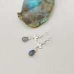 Crystal Labradorite earrings silver, gold, rose gold