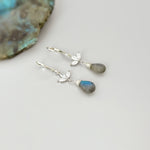Crystal Labradorite earrings silver, gold, rose gold