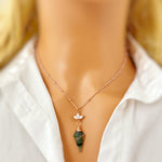 Moss Agate Necklace Rose Gold, Sterling Silver, Gold