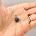 Labradorite Necklace Sterling Silver, handmade blue gemstone pendant birthstone jewelry layering boho necklace for women