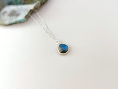 Boho Labradorite Necklace for Women on simple chain