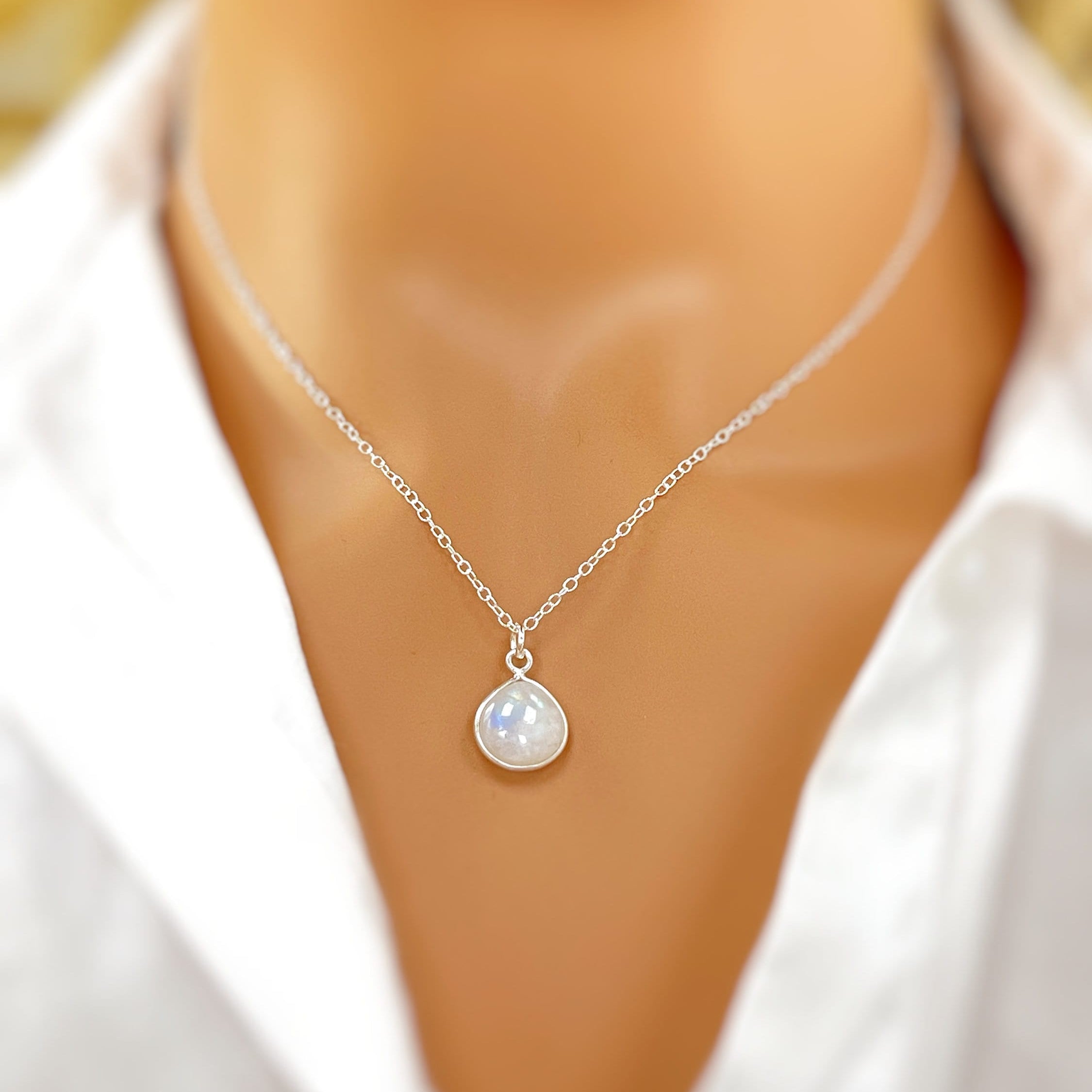 Moonstone Necklace Sterling Silver