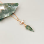 Moss Agate Necklace Rose Gold, Sterling Silver, Gold