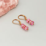 Dainty Pink Topaz earrings dangle Sterling Silver, Rose Gold, 14k Gold fill