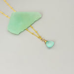 Aqua Green Chalcedony Necklace Gold, silver, rose gold