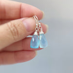 Blue Chalcedony earrings dangle Sterling Silver, 14k Gold fill Rose Gold dangly tear drop handmade light blue gemstone jewelry gift for mom