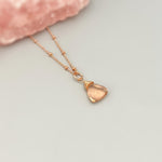 Morganite Necklace Rose Gold Handmade gemstone pendant Sterling Silver, 14k Gold peach blush pink quartz Jewelry crystal necklace for women