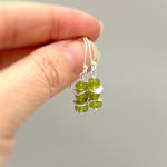 Peridot Earrings dangle, drop 14k gold, sterling silver, rose gold dangly green gemstone lightweight everyday jewelry for women Birthstone