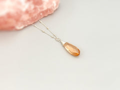 Morganite Necklace Sterling Silver, Gold, Rose Gold