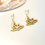 Silver Water lily Floral Earrings dangle