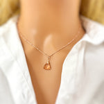 Morganite Necklace Rose Gold Handmade gemstone pendant Sterling Silver, 14k Gold peach blush pink quartz Jewelry crystal necklace for women