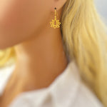Silver Lotus Earrings dangle