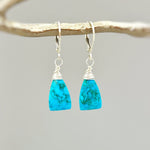 Turquoise Dangle Earrings in Sterling Silver