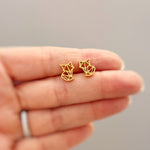 Tiny Origami Fox Earrings dainty small studs in gold, silver rose gold cartilage second hole sleeper nature jewelry gift for animal lovers