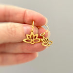Silver Water lily Floral Earrings dangle